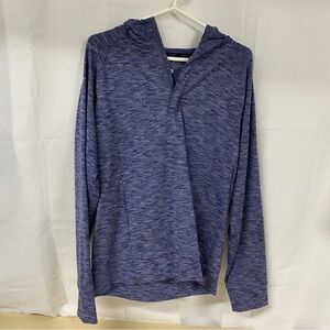 QOR Blue Heather Performance Hooded Pullover Men’s Medium